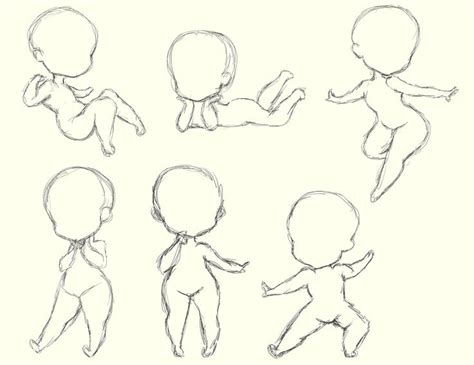 Chibi Pose Sketches Chibi Zeichnungen Posen Zeichnen Zeichenvorlagen