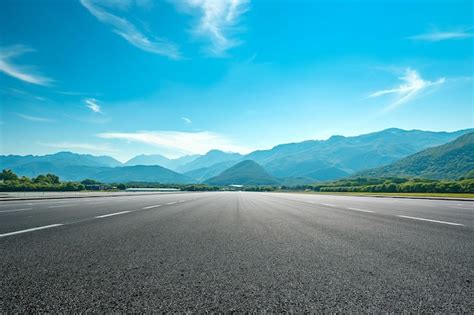 Premium Photo Low View Wide Uninhabited Asphalt Pavement Against A