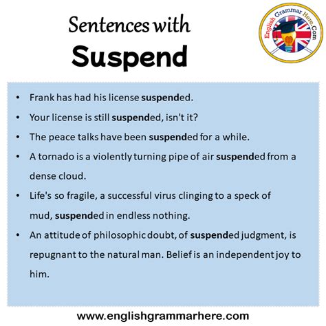 Sentences With Suspend Suspend In A Sentence In English Sentences For