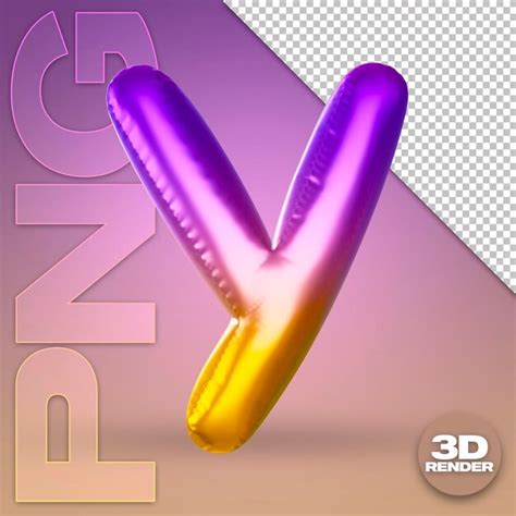 Ballon 3d Dégradé Lettre Y PSD Premium