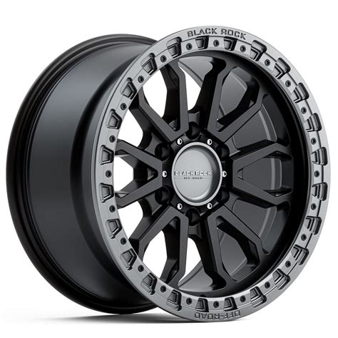 Black Rock Cobra Satin Black Gunmetal Grey Ring Wheels Off Road X Rims