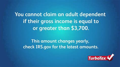 How To File A Tax Return With Adult Dependents Turbotax Tax Tip Video Youtube