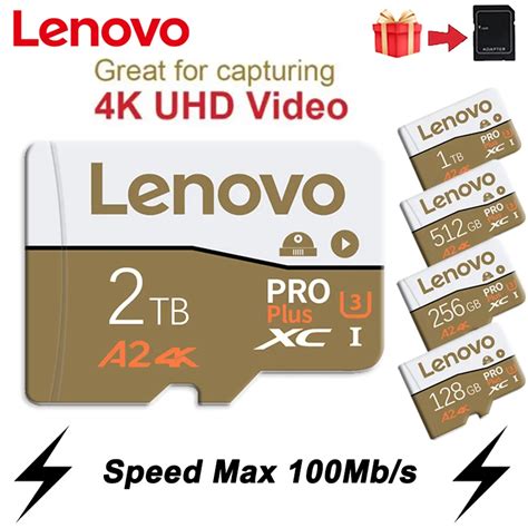 SD-карта Lenovo 2 ТБ V30, 128 ГБ, высокоскоростная карта памяти Micro ...