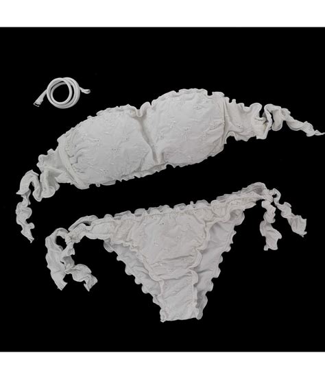 Bandeau Bikini Sangallo White Bikini Bottom Online Fashion Beach Style