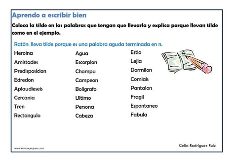 Los Acentos 20 Ejercicios De Primaria Para Trabajar Ortografía