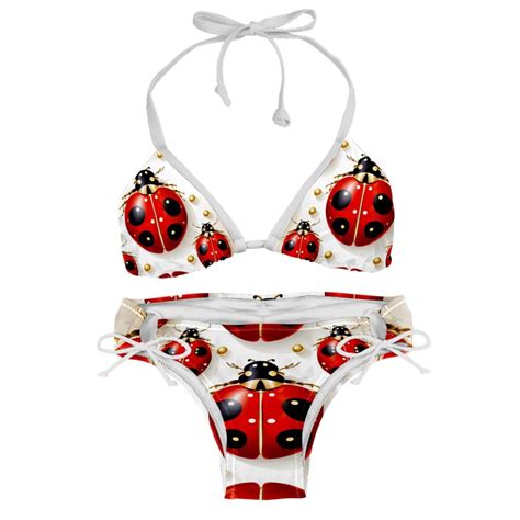 Seven Starred Ladybird Swim Suit Bikini Set With Detachable Sponge Adjustable Strap Two Pack