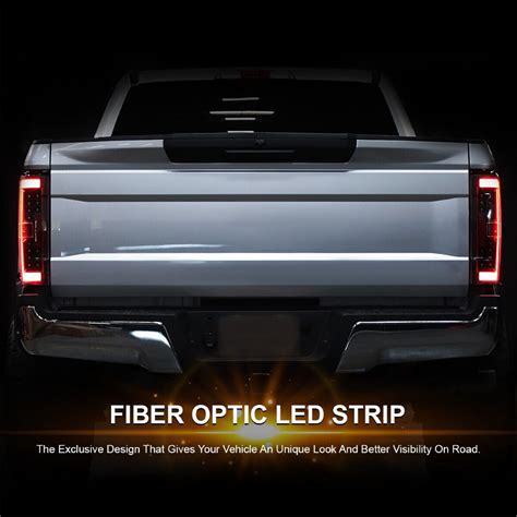 2017 2019 Ford F250 F350 SuperDuty Optic LED Tube Tail Lights Black