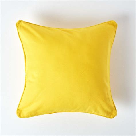 Cotton Plain Yellow Cushion Cover