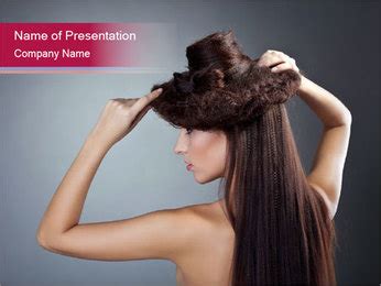 Nude Woman With Stylish Hat Posing Attractively PowerPoint Template Backgrounds Google Slides