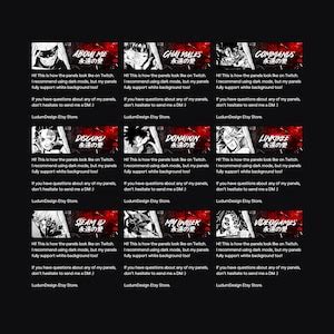 Red Anime Twitch Panels X Dark Anime Twitch Pack Stream Panels