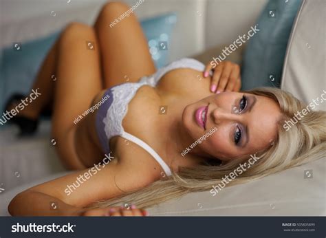 Sexy Blonde Girl Posing Lingerie Stock Photo 505805899 Shutterstock