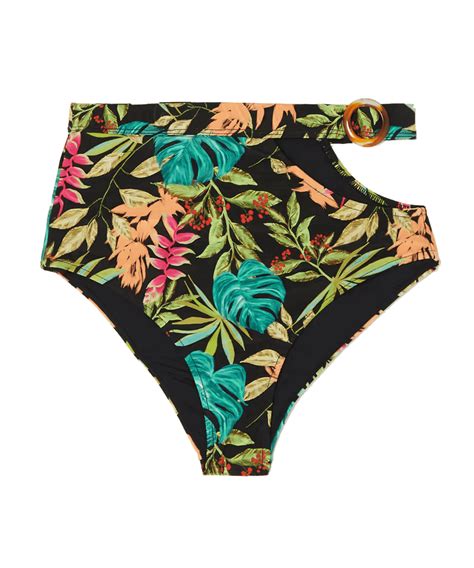 Patbo Black Tropicalia Cut Out Bikini Bottom