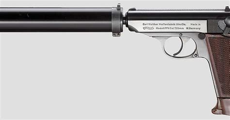 7 65mm Walther Ppk With Magazine Grip Extension And Iron Sights On A Suppressor Imgur