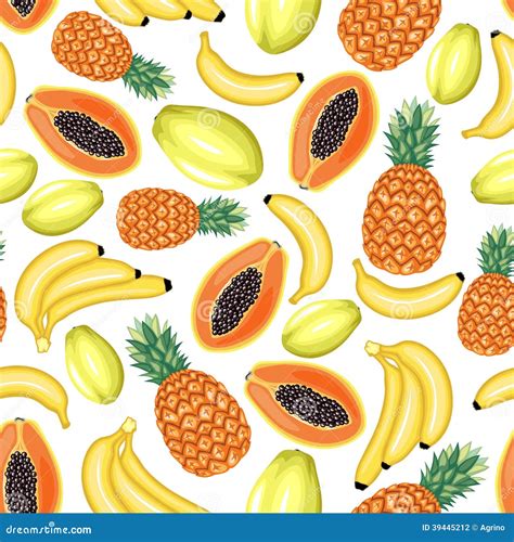 Modello Senza Cuciture Di Frutti Tropicali Illustrazione Vettoriale