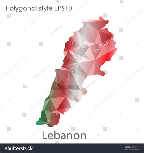 Lebanon Map Geometric Polygonal Styleabstract Tessellationmodern Stock