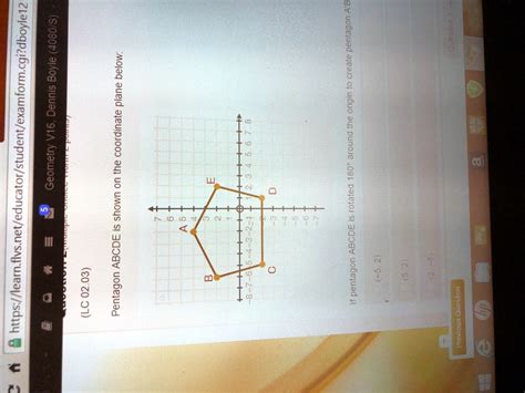 SOLVED Pentagons ABCDE Is Shown On The Coordinate Plane Below If