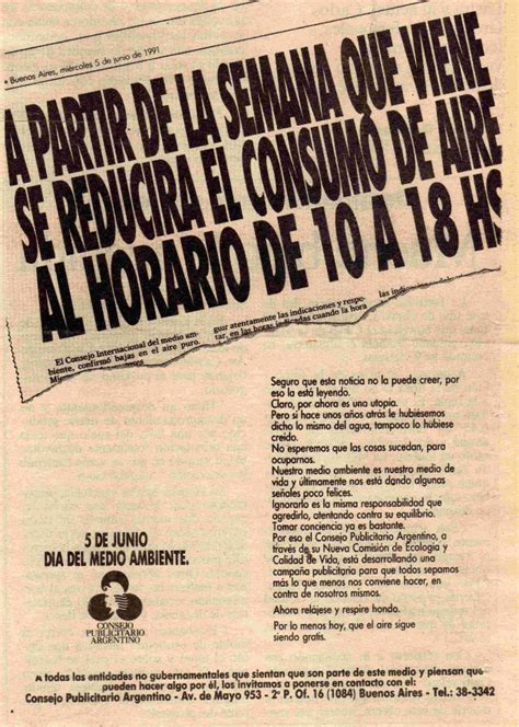 Día del Medio Ambiente 1991 Consejo Publicitario Argentino