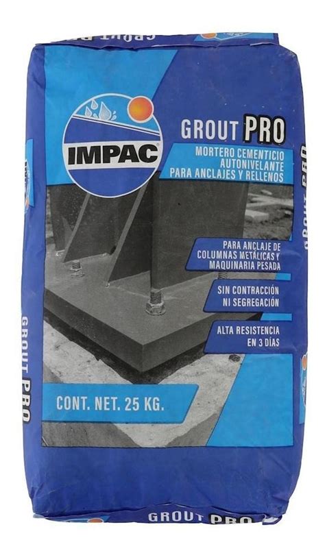 Mortero Cementicio Autonivelante Impac Grout Pro Kg Env O Gratis