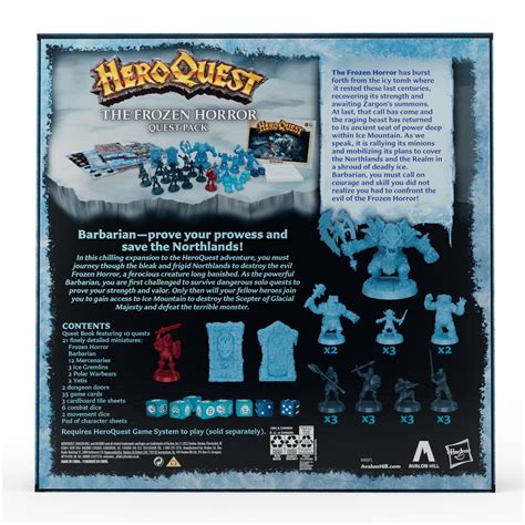 Heroquest The Frozen Horror Quest Pack Hsbf Southern Hobby Supply