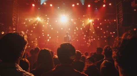 Concert Crowd Enjoying a Performance with Lights and a Bright Stage | Premium AI-generated image