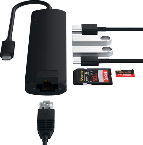 ST-UCSMA3K: Satechi Type-C Multi-Port Hub 4K Ethernet Slim black bei ...