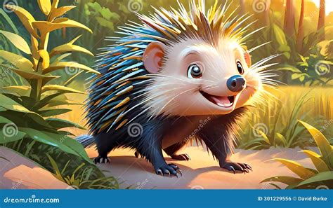 North American Porcupine Rodent Cute Smiling Comic Royalty-Free Illustration | CartoonDealer.com ...