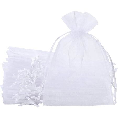 Amazon SumDirect 100Pcs 5x7 Inch White Sheer Drawstring Organza