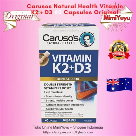 Jual Carusos Natural Health Vitamin K2 D3 60 Capsules Shopee Indonesia