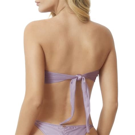 Pink Violet Sands Ruched Bandeau Bikini Top Brandalley