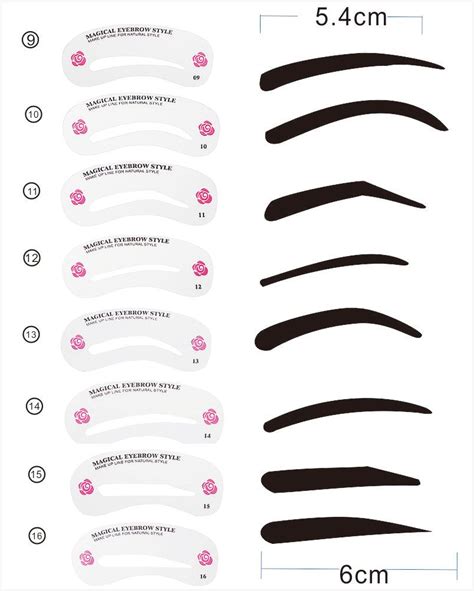 Set Eyebrow Stencil Reusable To Shape 24 Different Styles Eyebrow