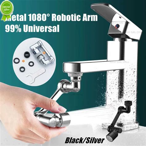 Universal 1080 Robotic Arm Rotatable Faucet Extender With Metal Swivel