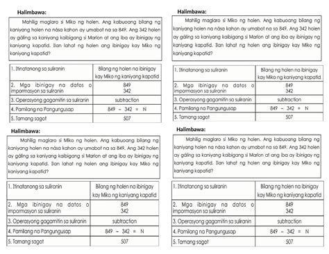 Suliranin math - activity sheet - Bachelor of Elementary Education - Halimbawa: Halimbawa: - Studocu