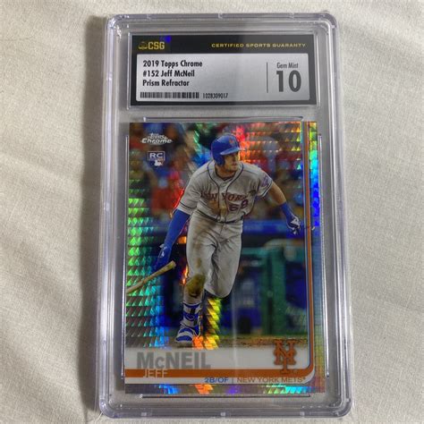 2019 Topps Chrome Prism Refractor 152 Jeff McNeil RC For Sale