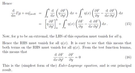 Calculus Of Variations Clarification On Euler Lagrange Equation