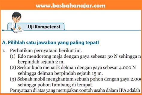 Kunci Jawaban IPA Kelas 8 Halaman 99 103 Uji Kompetensi Bab 2