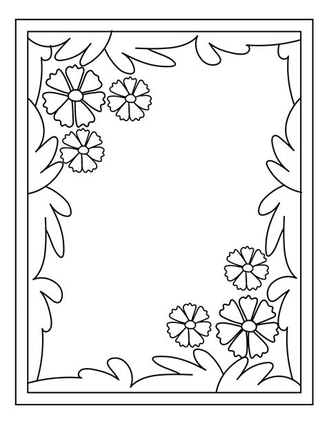 16 Printable Flower Border Coloring Pages Etsy