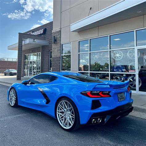 Chevrolet Corvette C Stingray Blue Vossen Hf Wheel Front