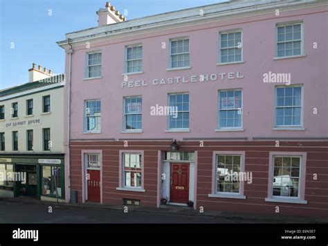 peel castle hotel on the west coast of the Isle of man Stock Photo - Alamy