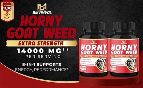 Amazon BMVINVOL 2 Packs Horny Goat Weed Capsules 14000mg Herbal