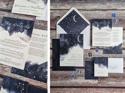 Starry Night Wedding Invitations Stationery Suite Save the - Etsy