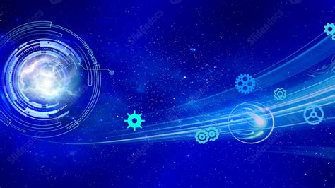 Technology Light Effect Blue Powerpoint Background For Free Download ...