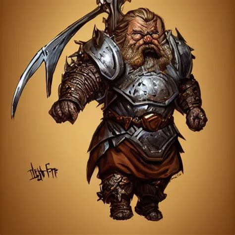 A Concept Art Of A Angry Dwarf From Disciples 2 Heavy Stable Diffusion