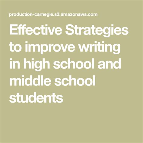 Teaching Writing Strategies High School