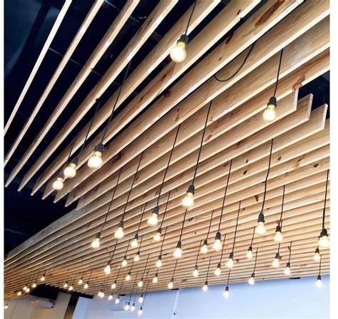 Wood Slat Ceiling Design For Commercial Spaces