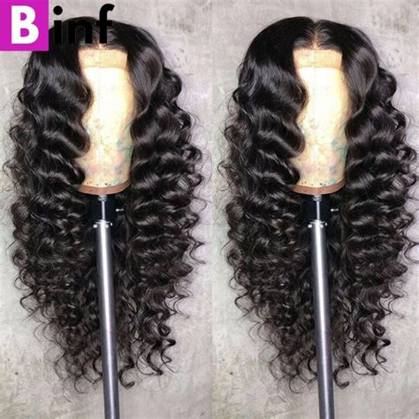 28 30 Inch Loose Deep Wave Lace Front Human Hair Wigs For Black Women