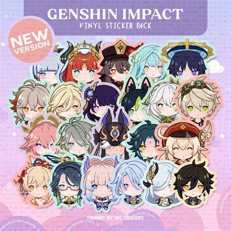 Clearance Sale Genshin Impact Vinyl Sticker Pack Pcs Waterproof