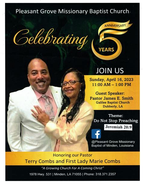 Pleasant Grove Missionary Baptist Church celebrating a 5th anniversary