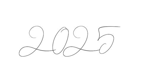 Premium Vector 2025 Calligraphy Text Hand Written Font Black Color