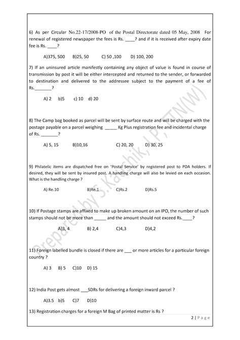 Gds To Mts Quiz Gds To Mts Pa Sa Postman Exam Model Question Papers