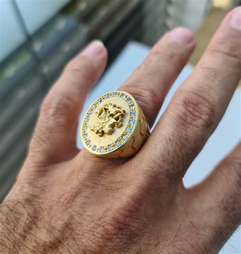 Dedeira São Jorge Mod Imperador Cravejado Banhado Ouro 18k MIAMI